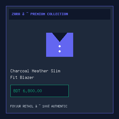 Charcoal Heather Slim Fit Blazer