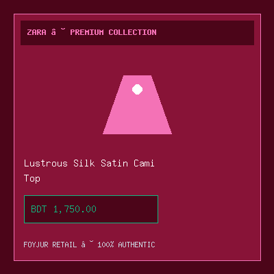Lustrous Silk Satin Cami Top
